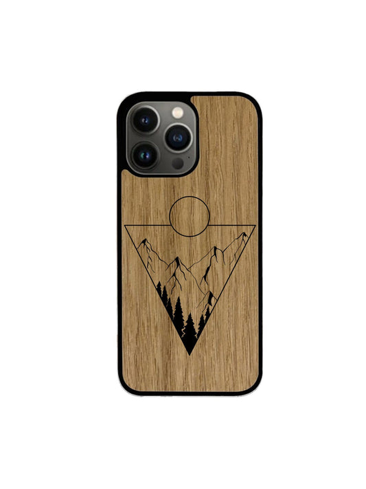 Coque Iphone - Paysage gravure triangle