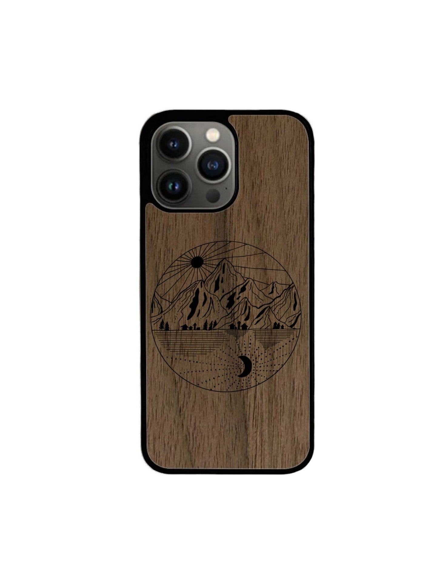 Coque Iphone - Paysage gravure