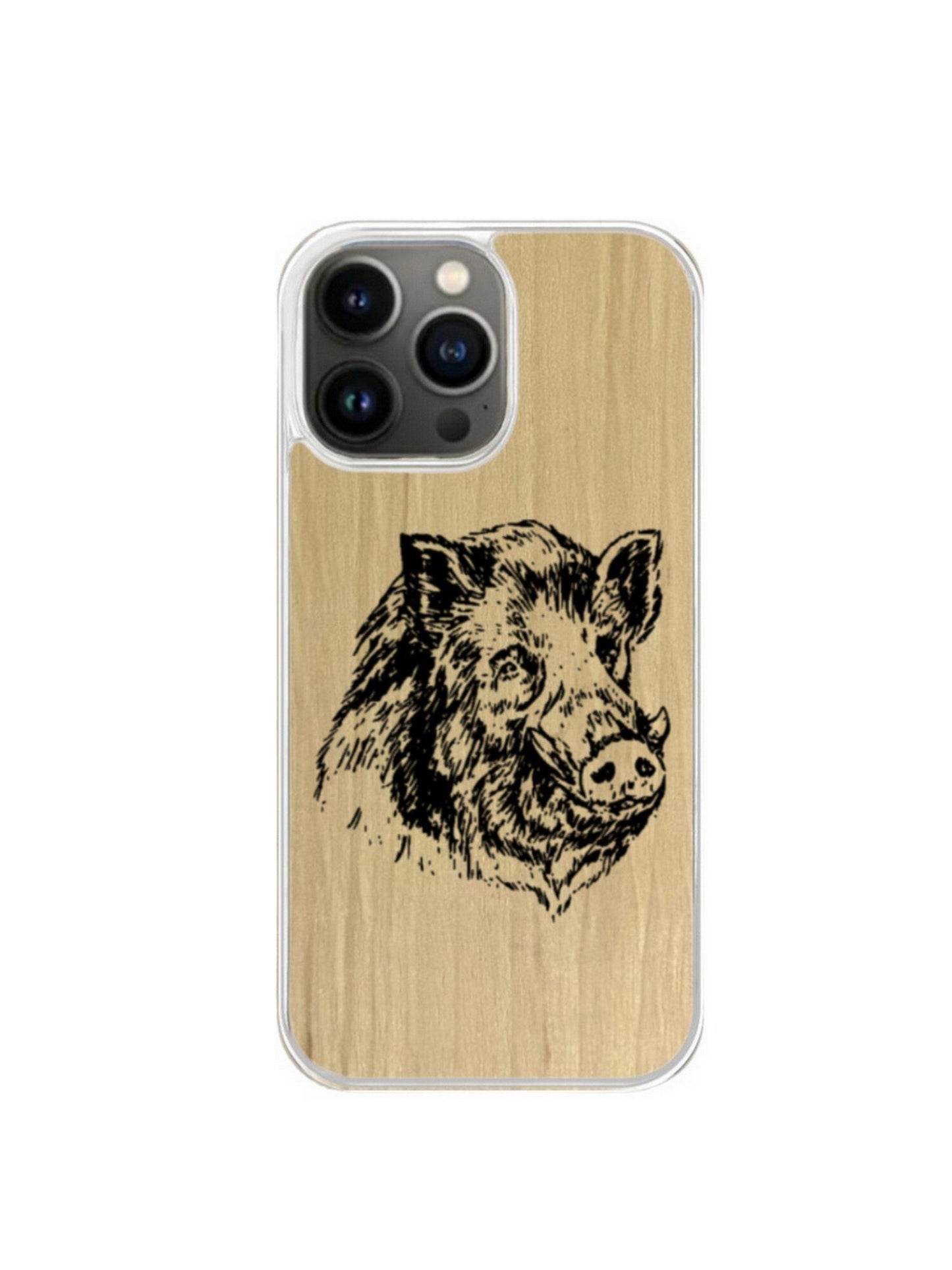 Coque Iphone transparente - Sanglier gravuree