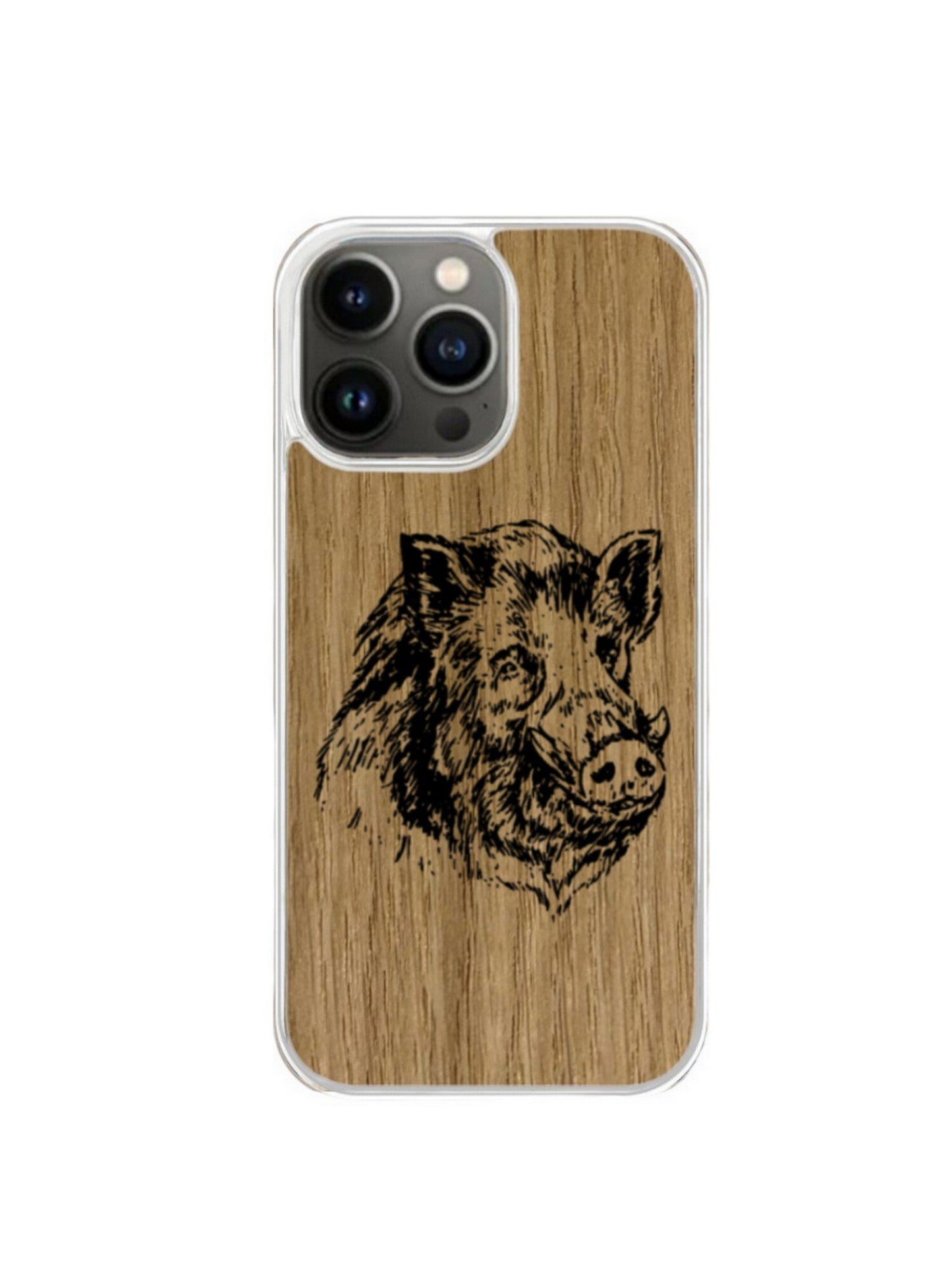 Coque Iphone transparente - Sanglier gravuree