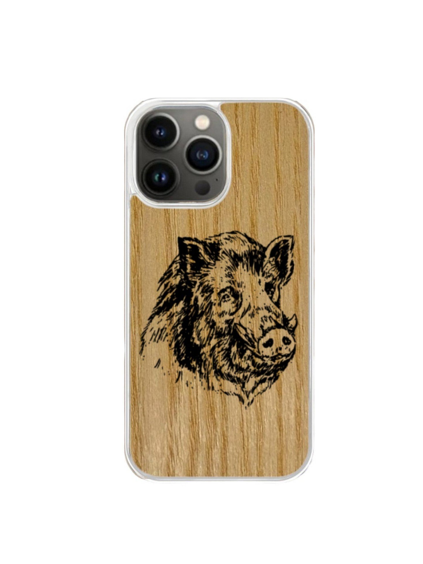 Coque Iphone transparente - Sanglier gravuree