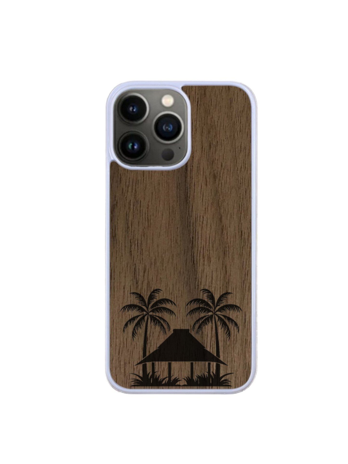 Coque Iphone blanc - Cabane sur la plage