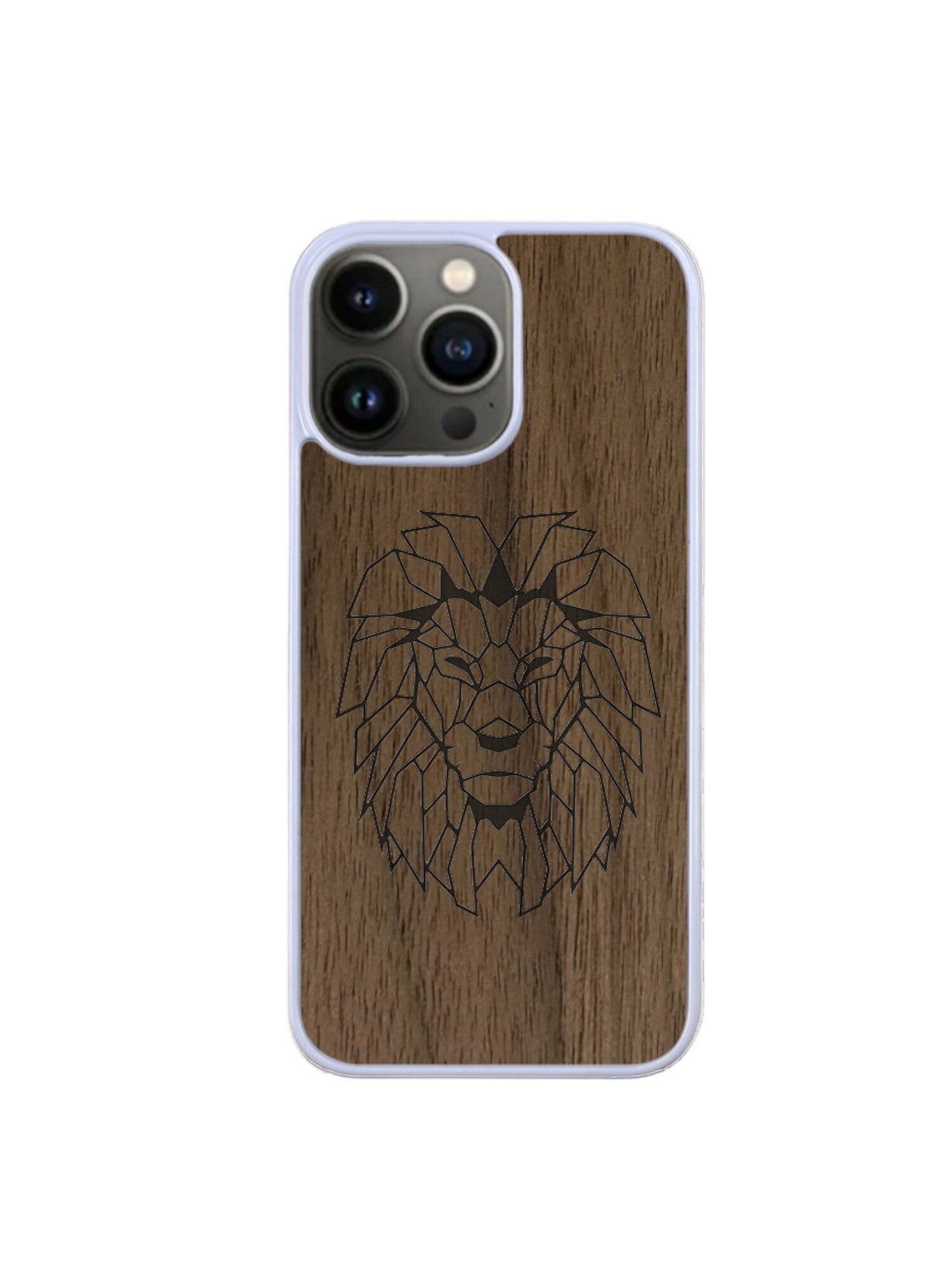Coque Iphone blanc - Lion Gravure