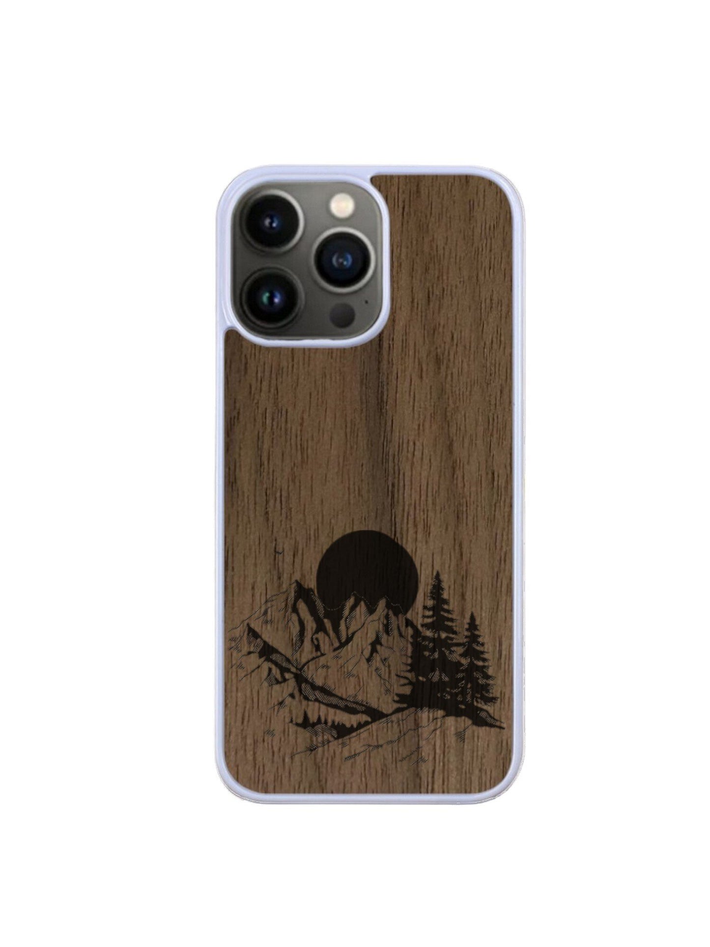 Coque Iphone blanc - Paysage de montagne
