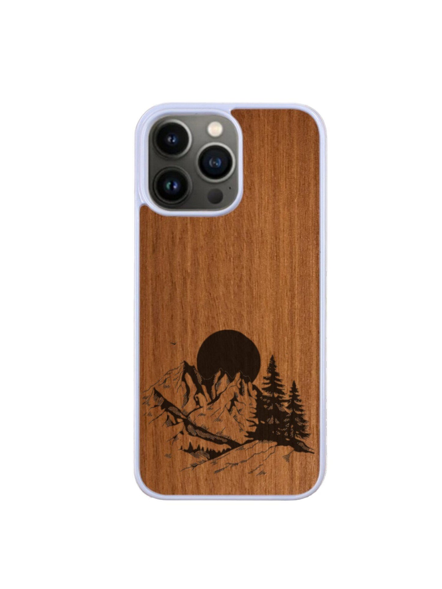 Coque Iphone blanc - Paysage de montagne