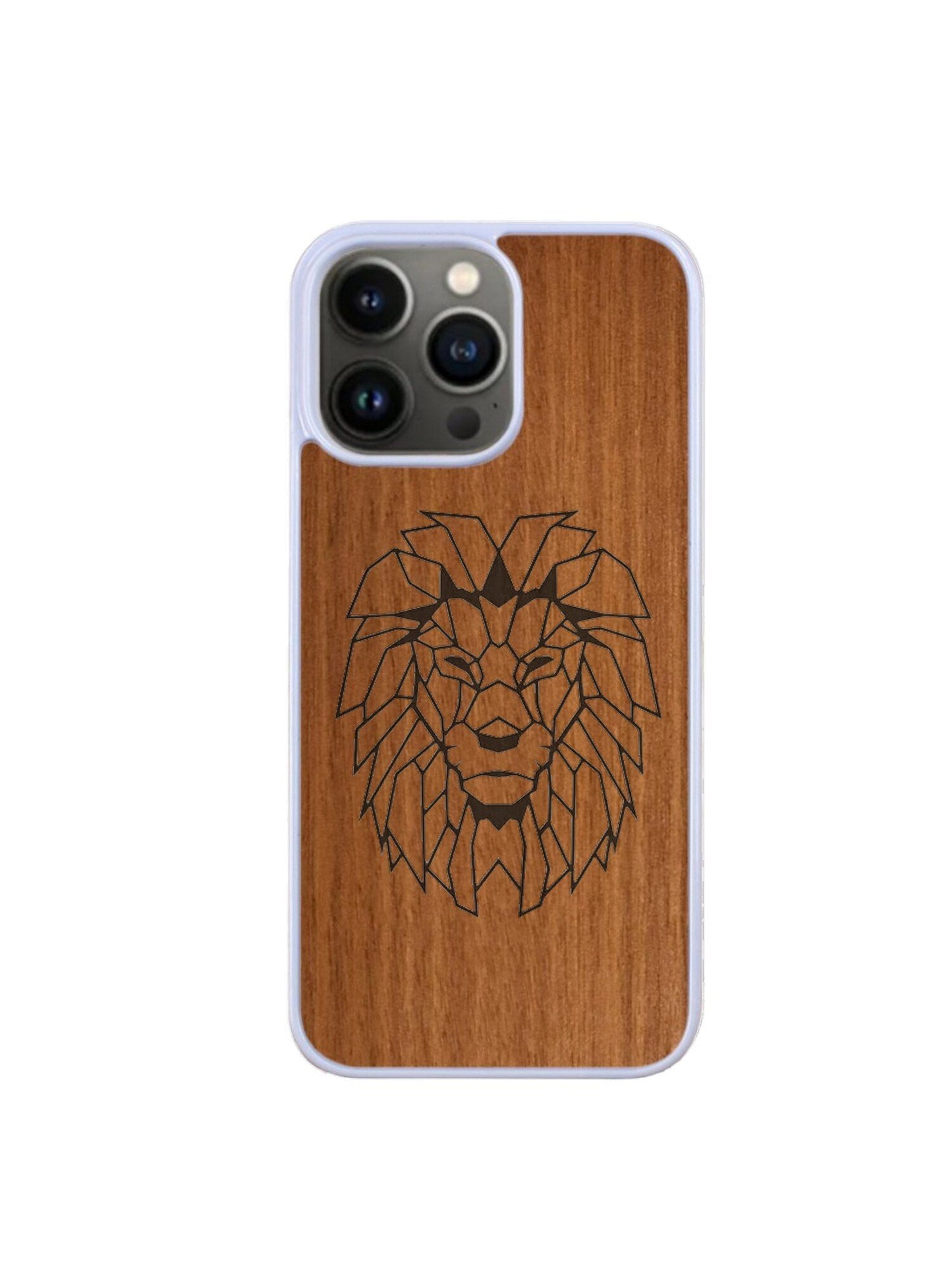 Coque Iphone blanc - Lion Gravure
